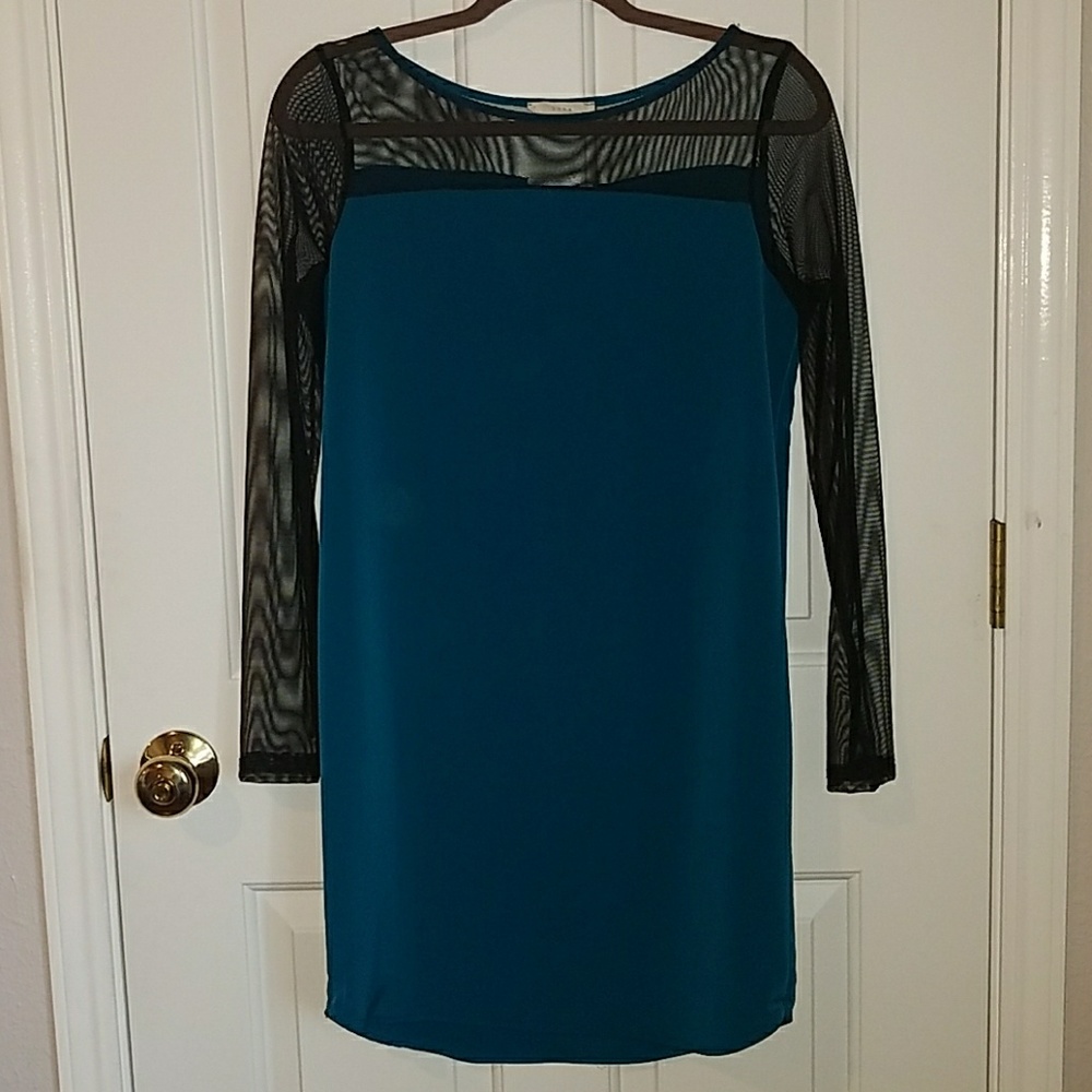 Dark blue / mesh box dress
